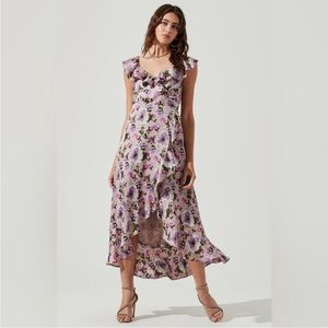 WORN ONCE - ASTR THE LABEL FLORAL WRAP DRESS